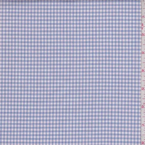 3 YD PC-Blue/Whisper Pink Gingham Check Cotton Shirting Fabric