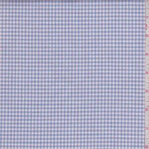 3 YD PC-Blue/Whisper Pink Gingham Check Cotton Shirting Fabric