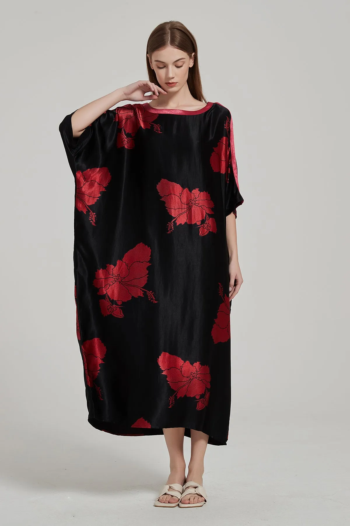 Batwing Sleeve Plus Size Maxi Dress