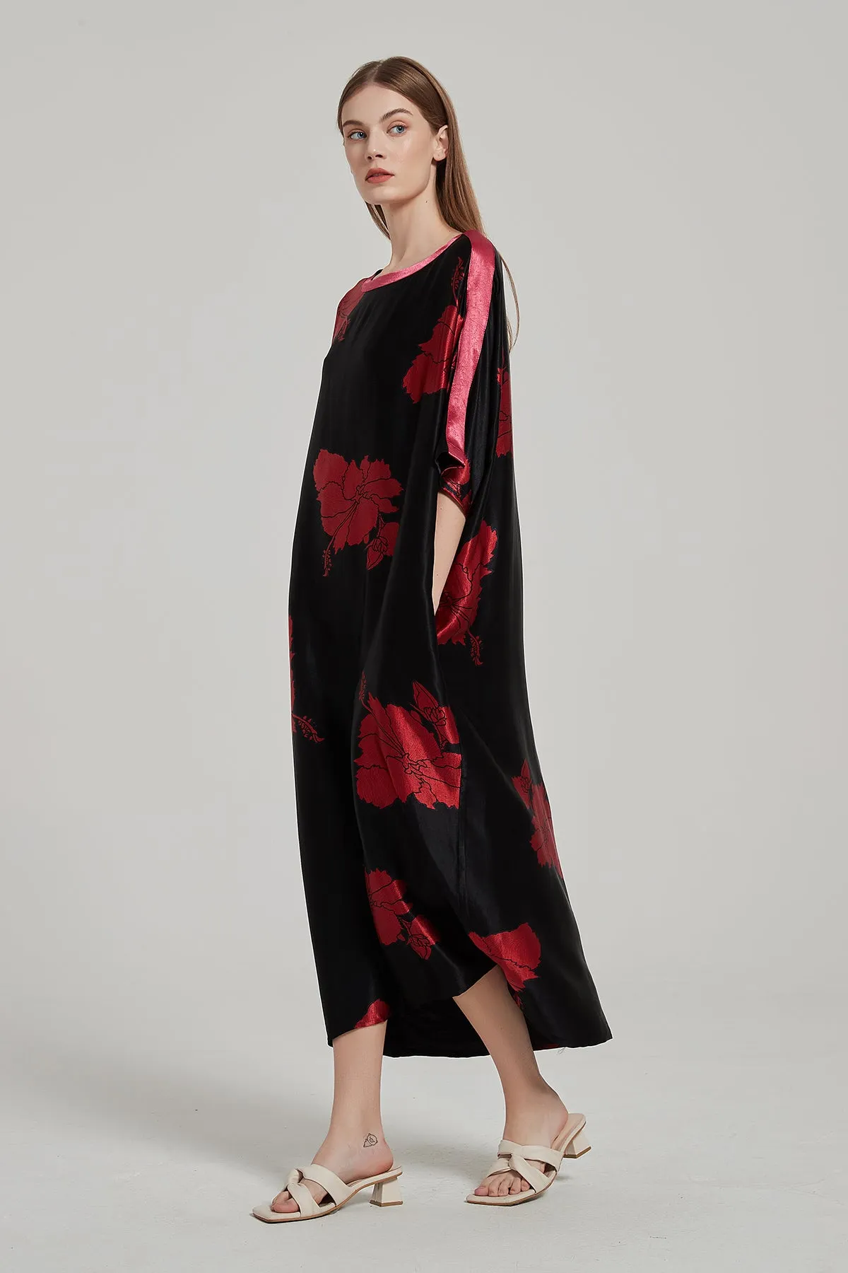 Batwing Sleeve Plus Size Maxi Dress