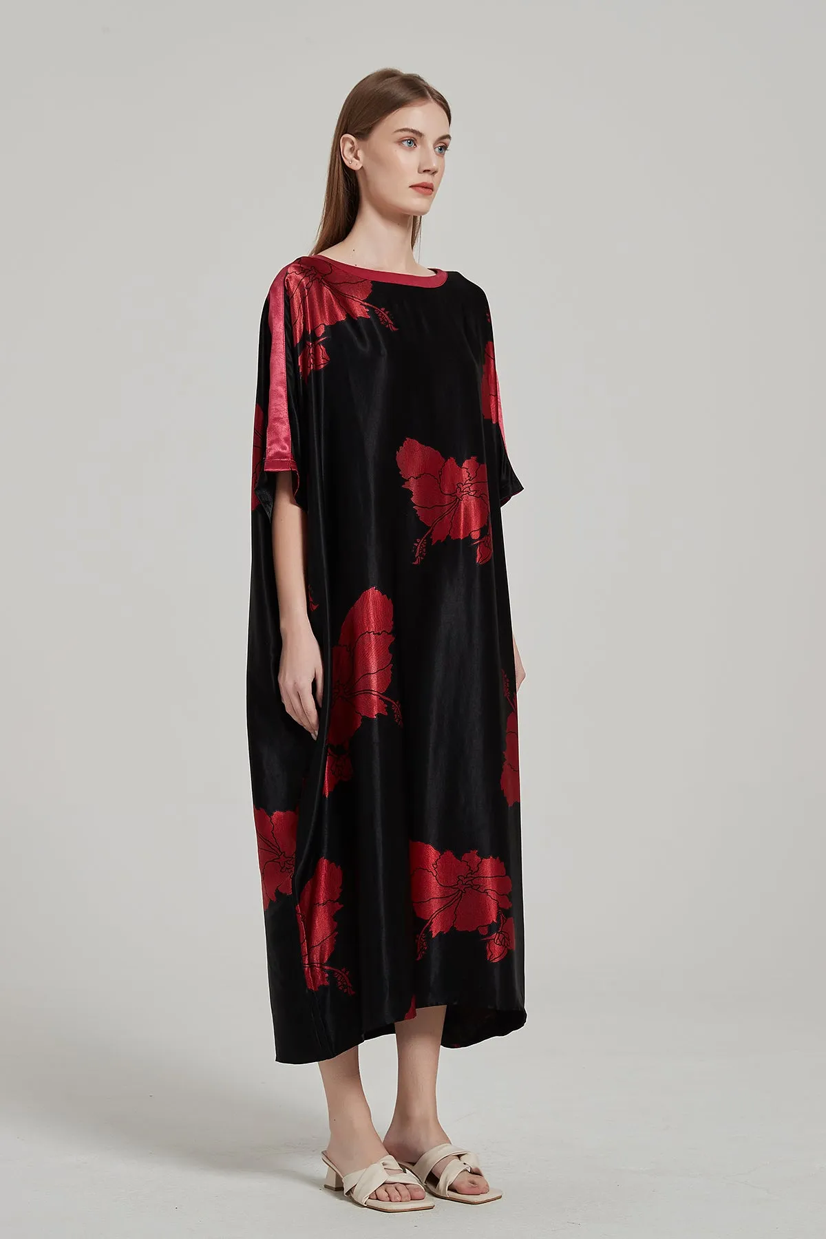Batwing Sleeve Plus Size Maxi Dress