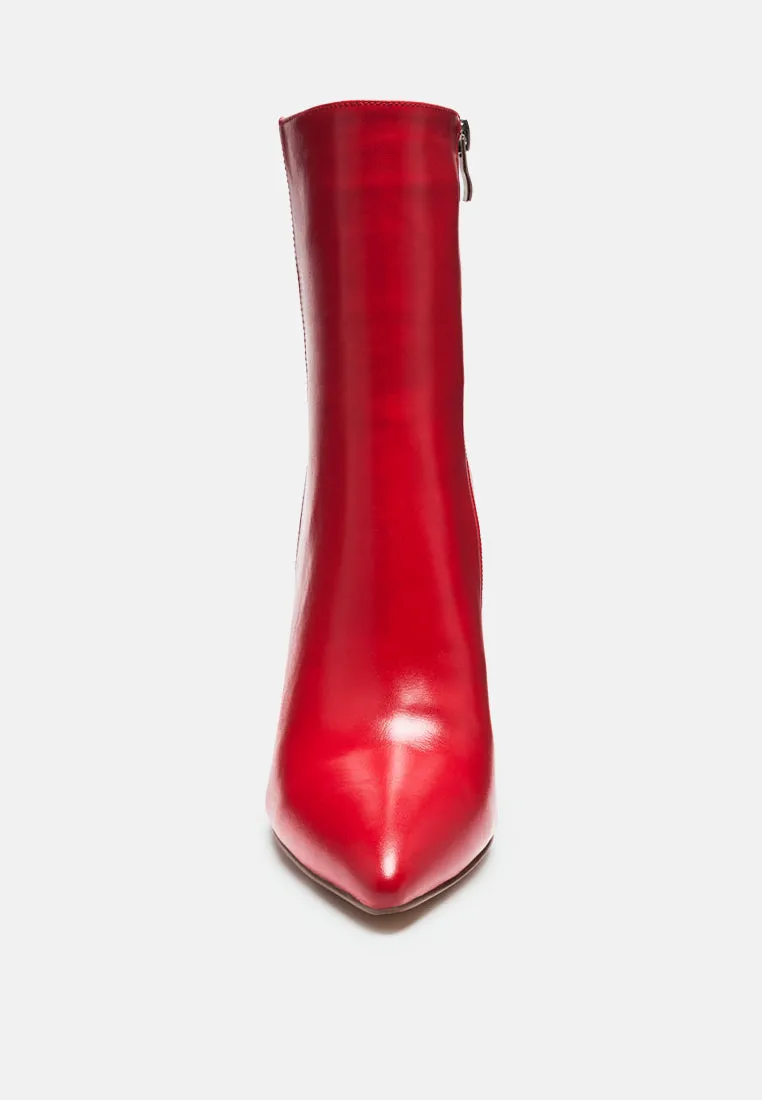 block heeled leather ankle boot