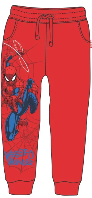 Boys Spider Man Printed Loop Knitted Red Color Track Pant