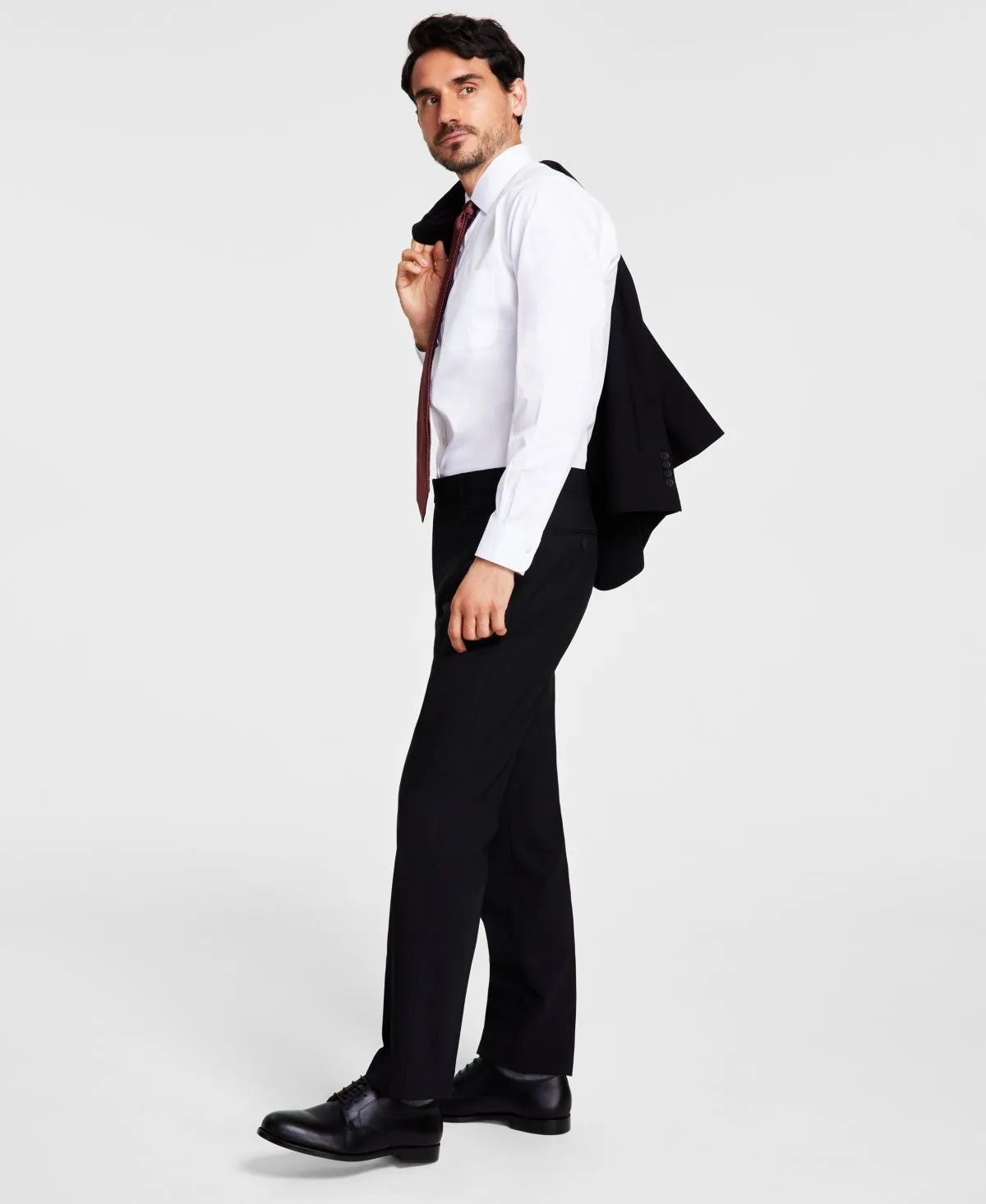 Brooks Brothers Mens Classic fit Dress Pants 40 / 32 Black Solid Stretch