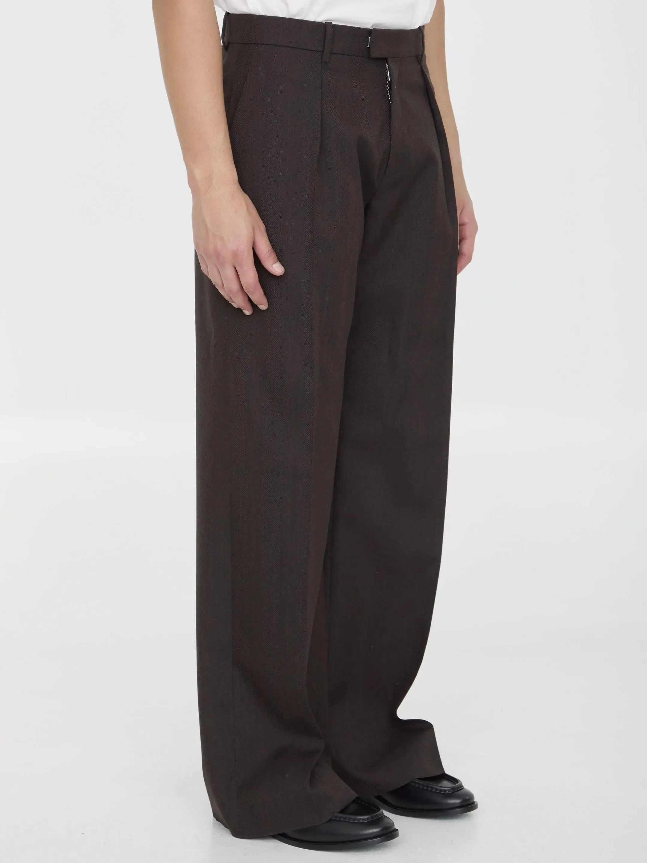 Burberry Wool Trousers in Brown