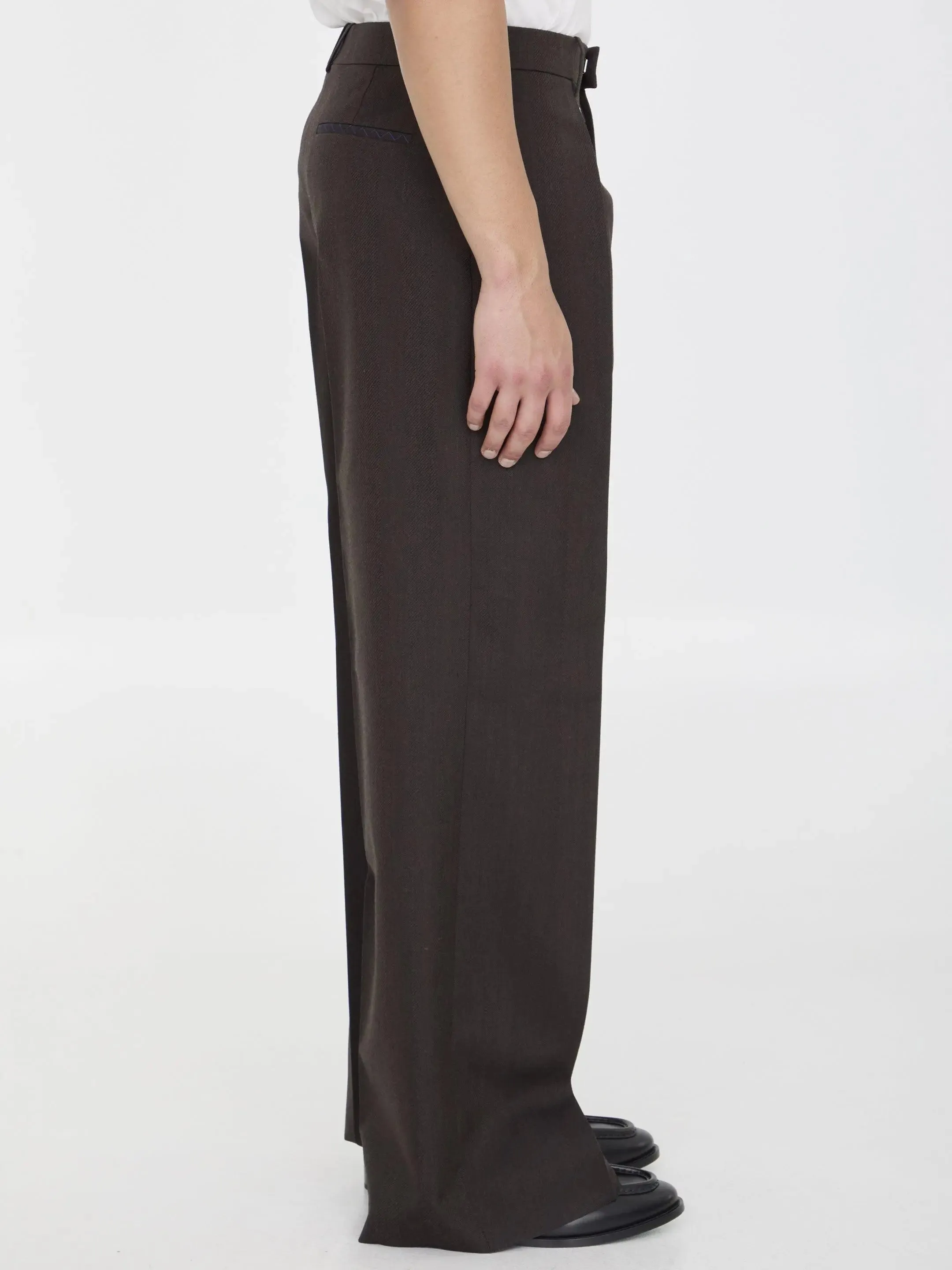 Burberry Wool Trousers in Brown