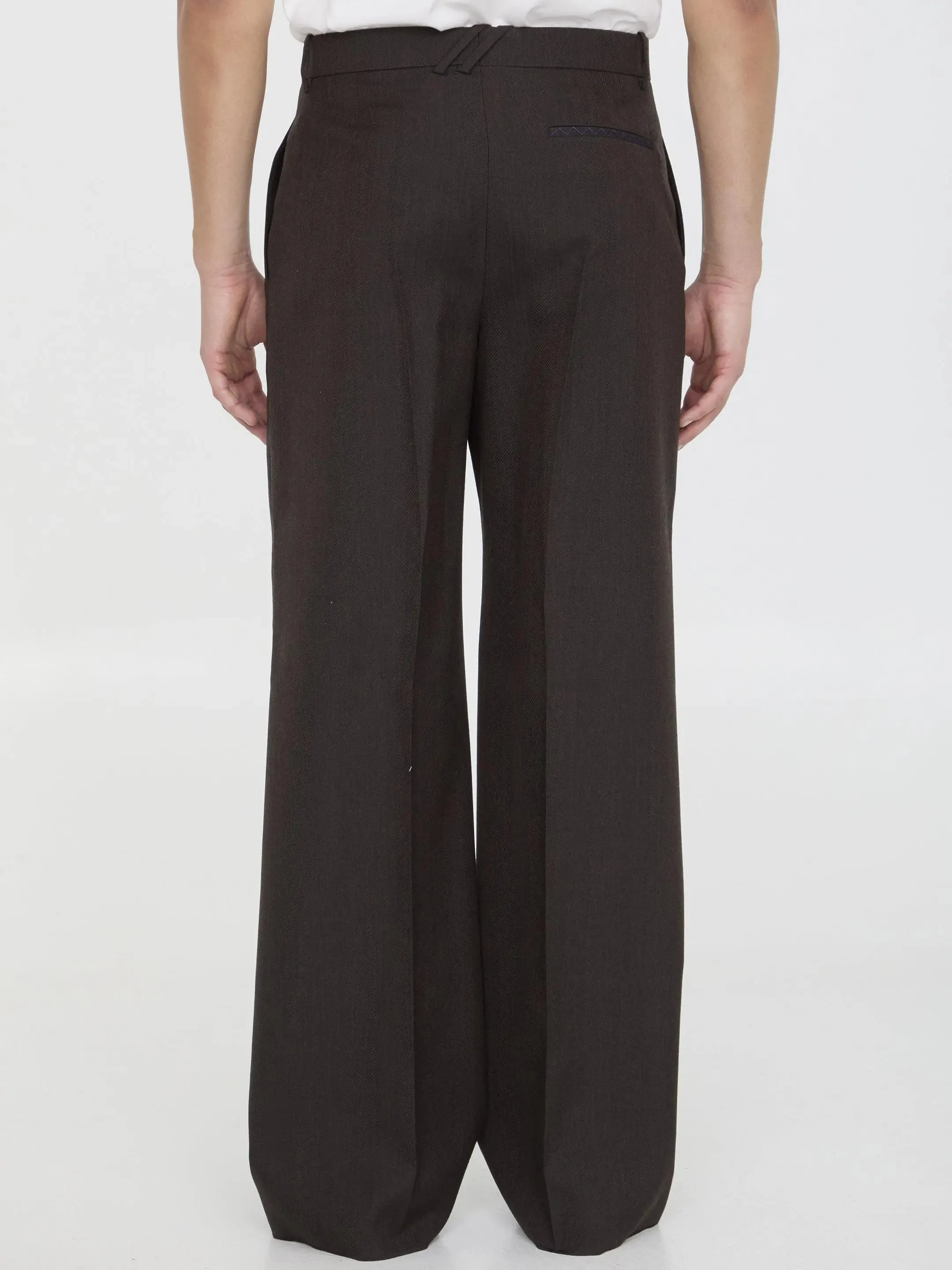 Burberry Wool Trousers in Brown