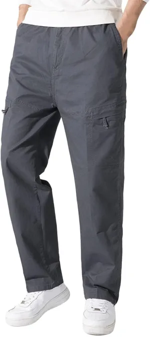 Cargo Pants for Men Big and Tall, Sweatpants Long Pants with Pockets Camping Pants Men Printed Overalls Casual Pocket
