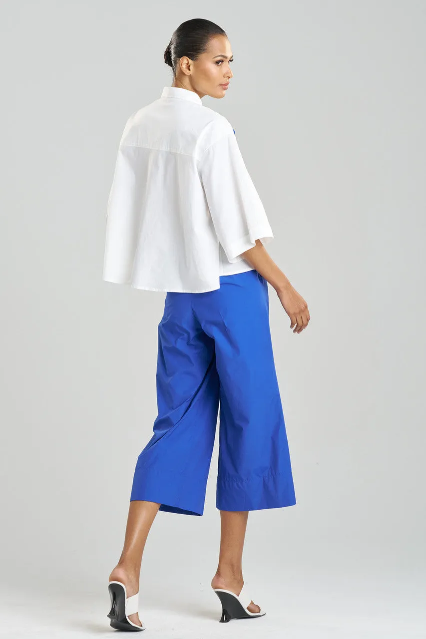 Cotton Poplin Embroidered Trapeze Shirt
