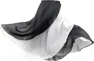 Daydance Women's Ballet Skirts Long Sheer Dance Skirts Black with Tie Waist