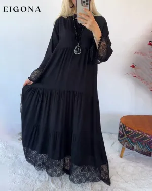Elegant lace solid color dress
