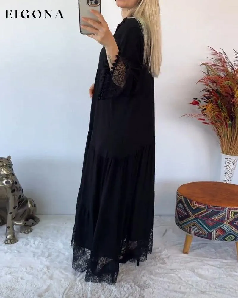 Elegant lace solid color dress