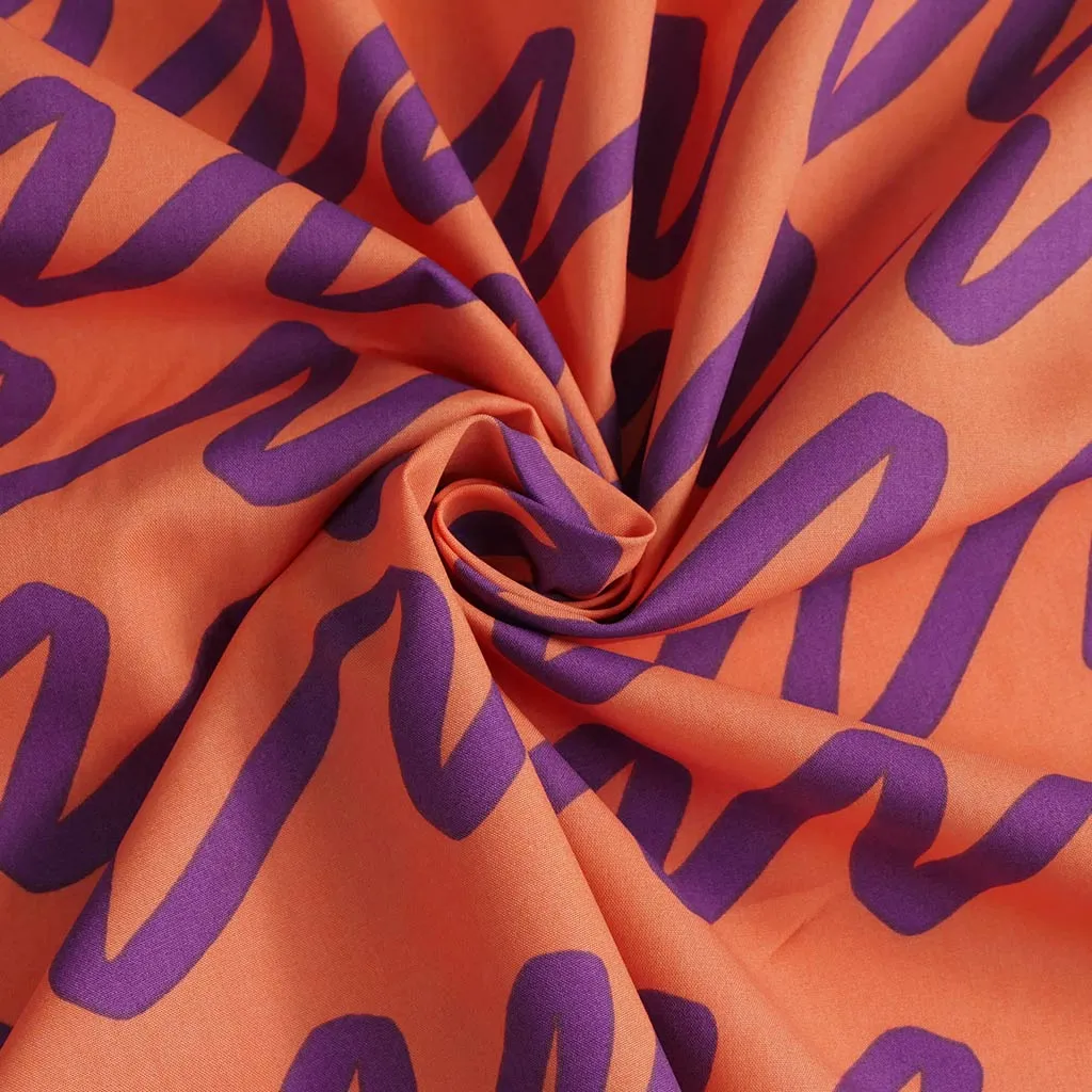 Fine Poplin - Coral Making Waves Cotton Woven Fabric by Nerida Hansen