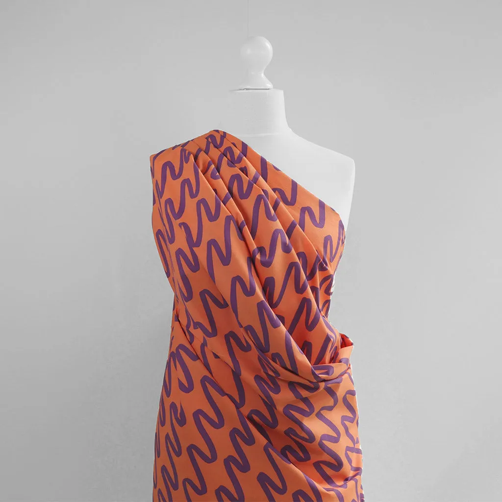 Fine Poplin - Coral Making Waves Cotton Woven Fabric by Nerida Hansen