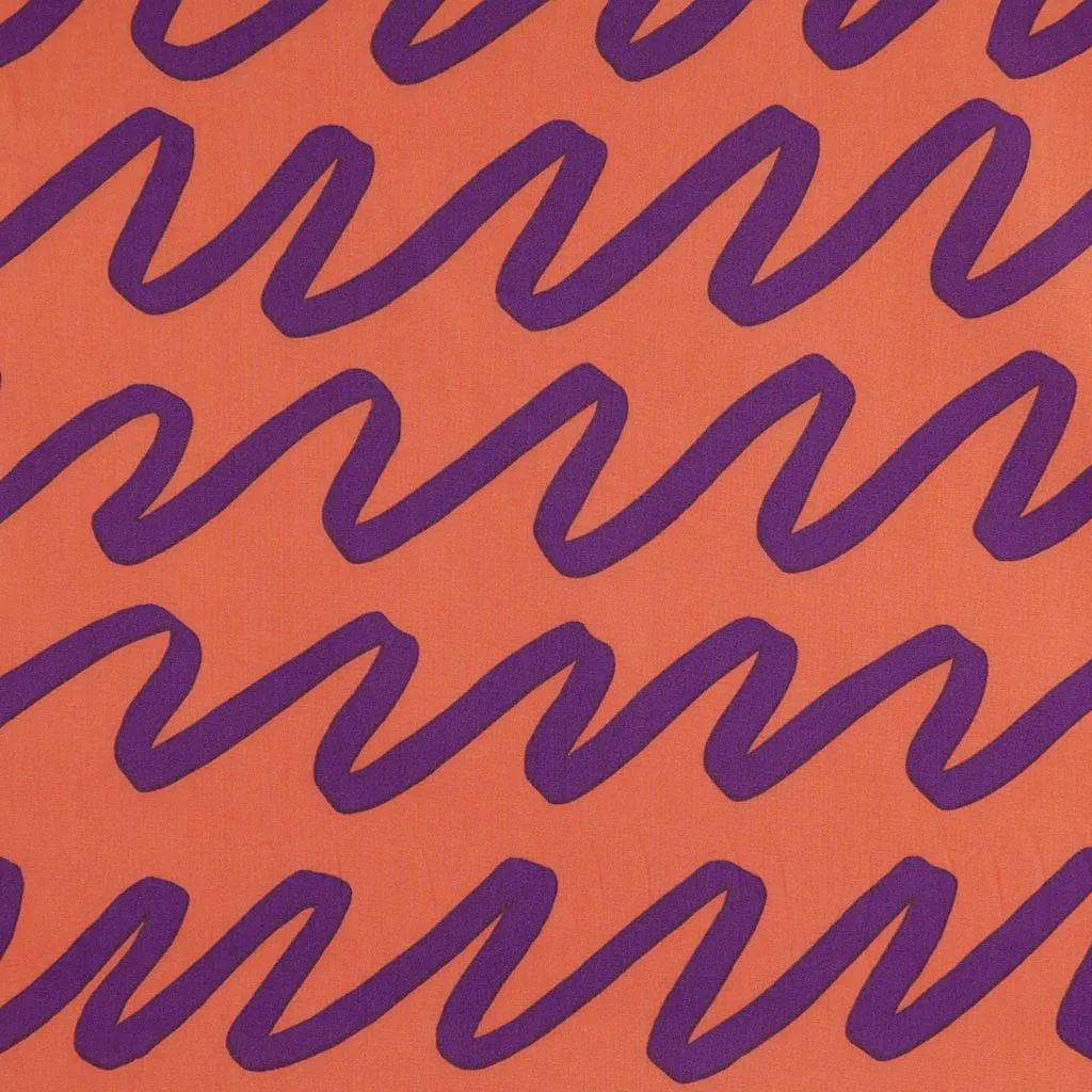 Fine Poplin - Coral Making Waves Cotton Woven Fabric by Nerida Hansen