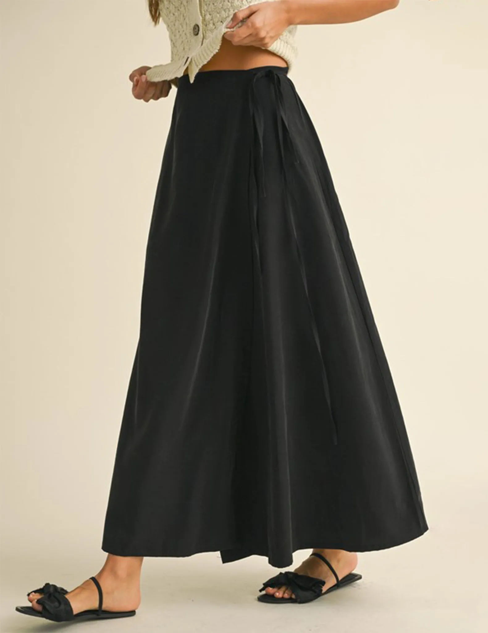 Gabriella Black Silken Wrap Skirt