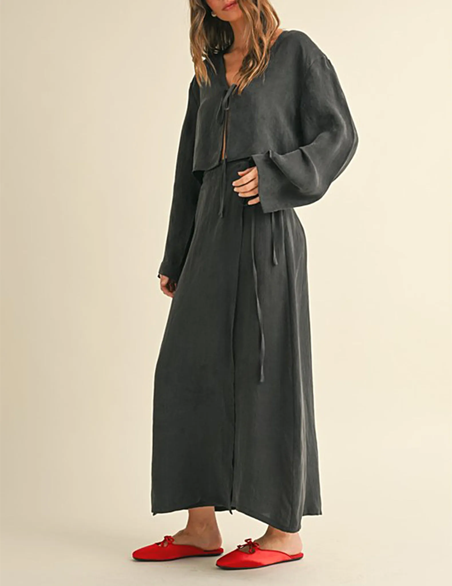 Gabriella Black Silken Wrap Skirt