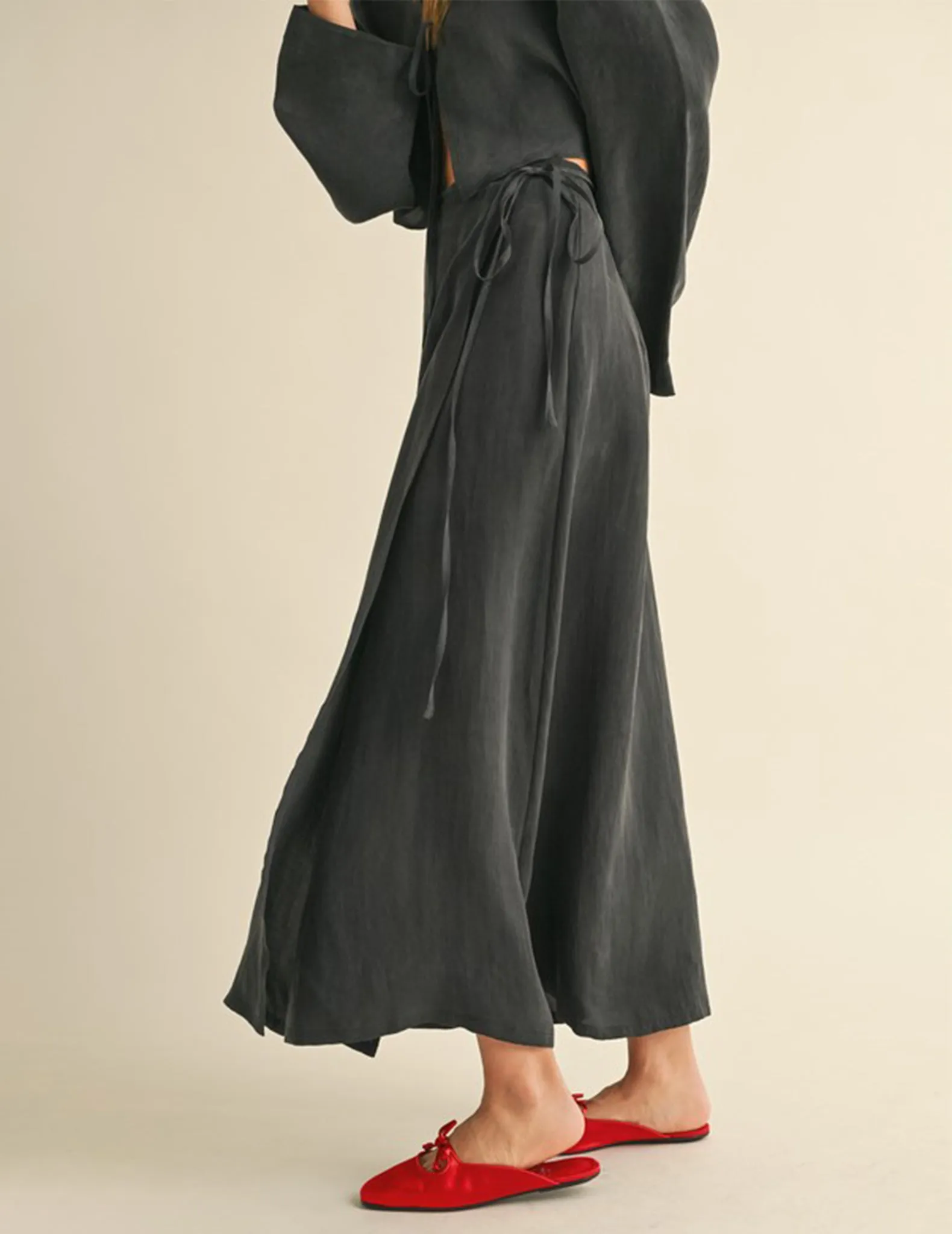 Gabriella Black Silken Wrap Skirt