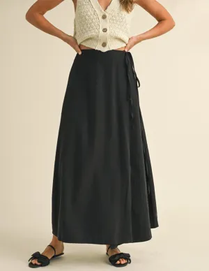 Gabriella Black Silken Wrap Skirt