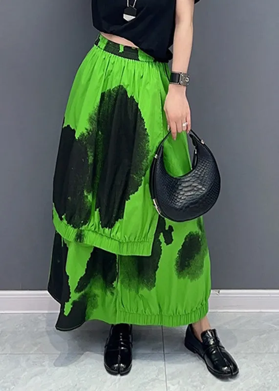 Green Asymmetrical Cozy Pants Skirt LY4336