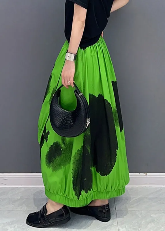 Green Asymmetrical Cozy Pants Skirt LY4336