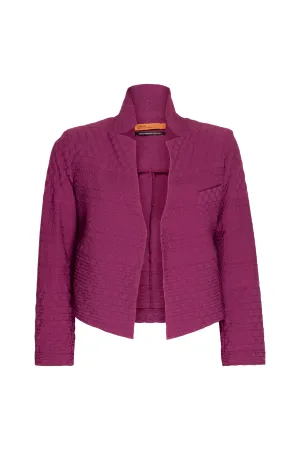 High Collar Classic Jacket - Raspberry Jacquard 7802