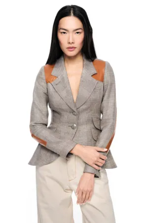 Hunting Blazer w/ Rectangle Elbow Patch Dove Glencheck