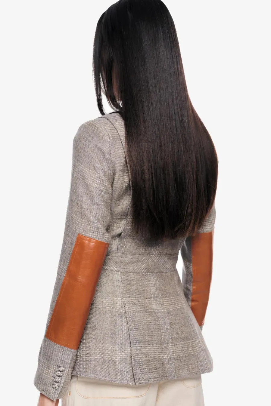 Hunting Blazer w/ Rectangle Elbow Patch Dove Glencheck