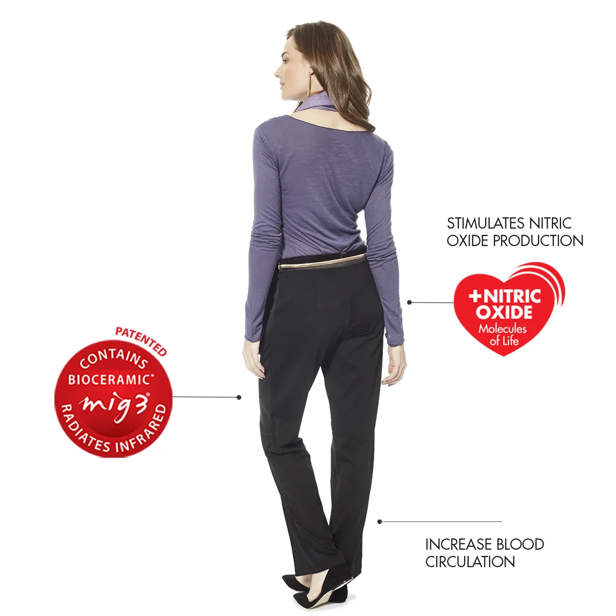 Invel® Active Women’s “Senne” Slacks with Bioceramic MIG3® Far-Infrared Technology