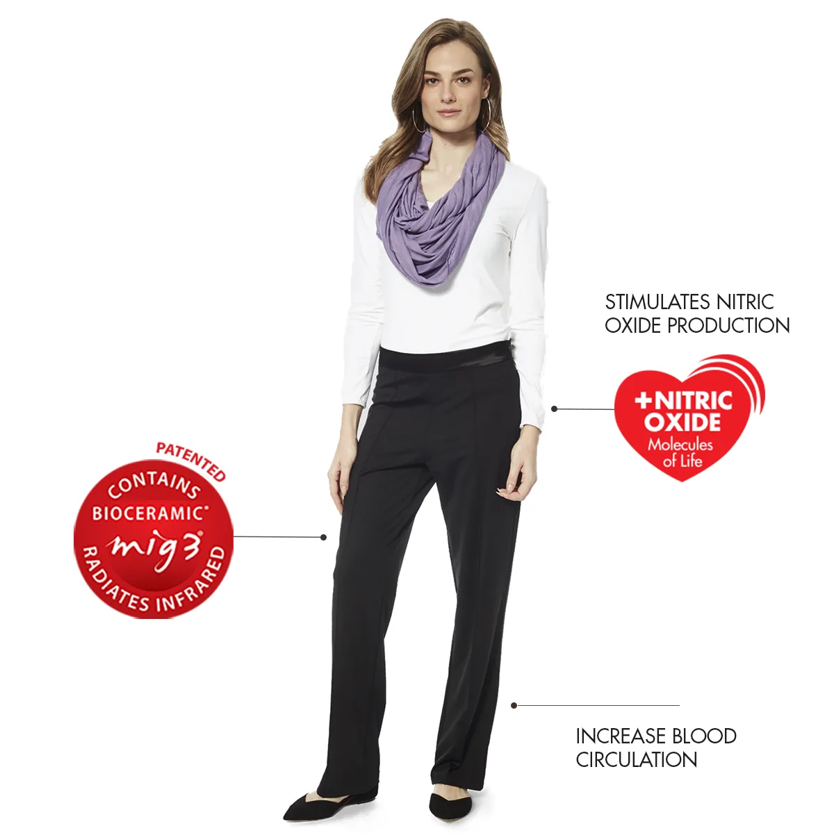 Invel® Active Women’s “Senne” Slacks with Bioceramic MIG3® Far-Infrared Technology
