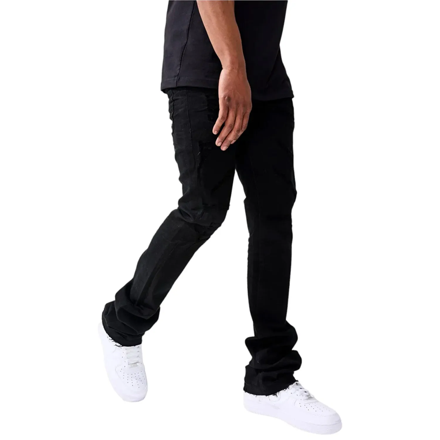 Jordan Craig Stacked Denim Big Kids' Pants Black