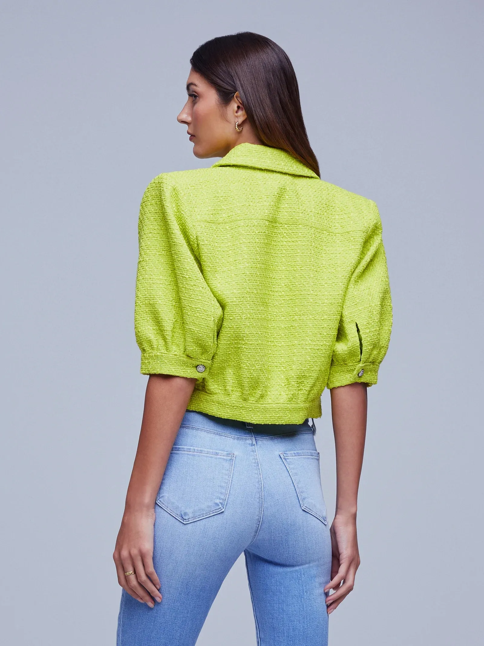 L'Agence Cove Lime Tweed Jacket
