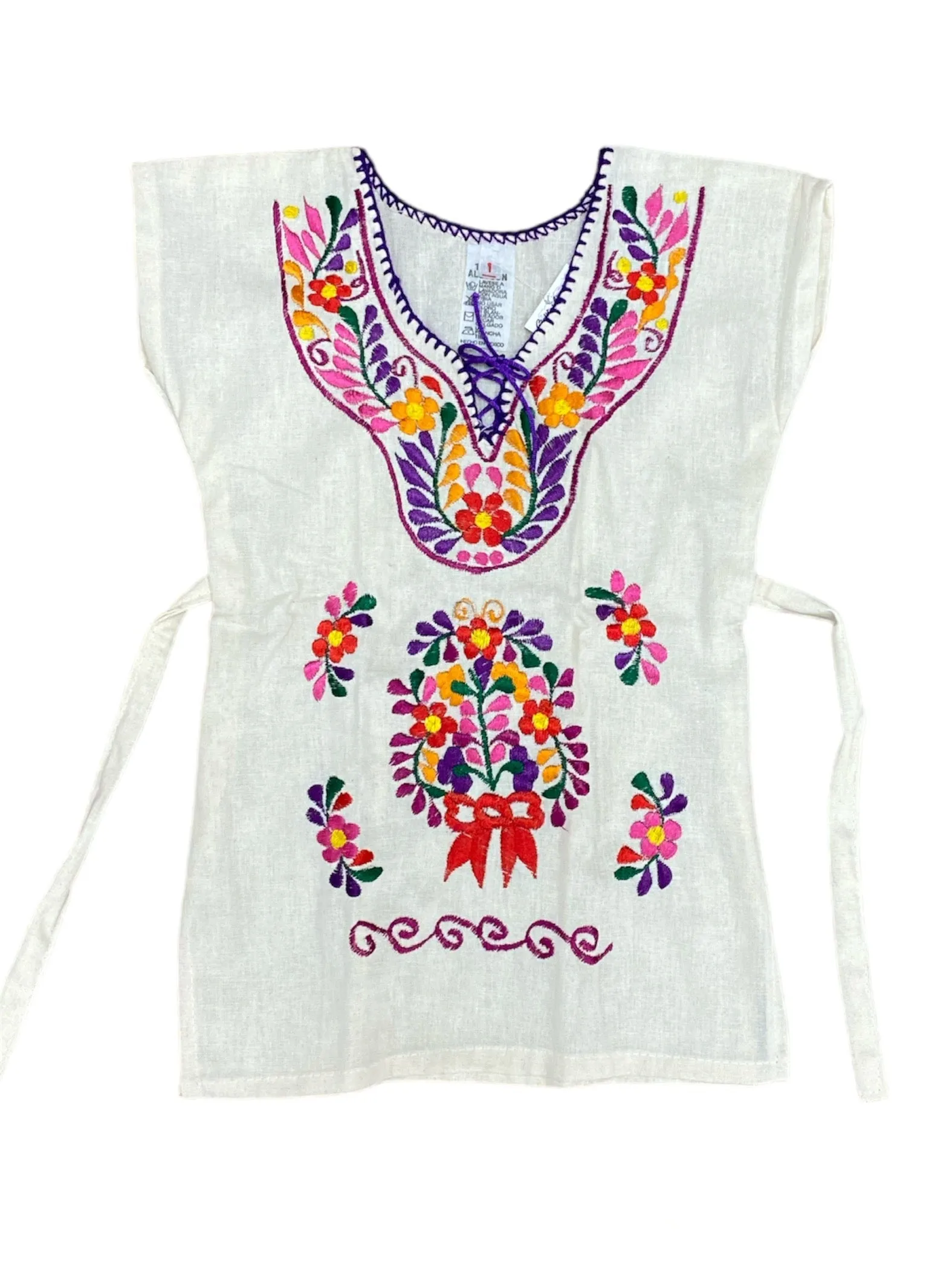 Mexican Kimono Girls Cream Dress