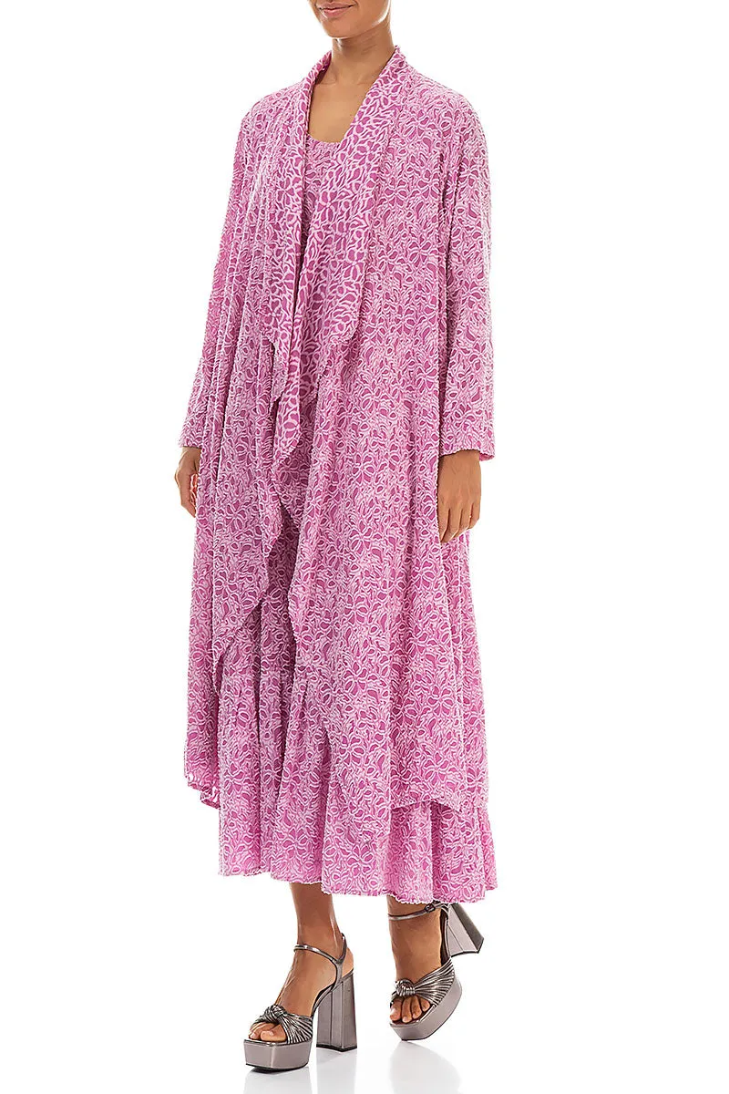 Open Floral Wild Berry Silk Jacket