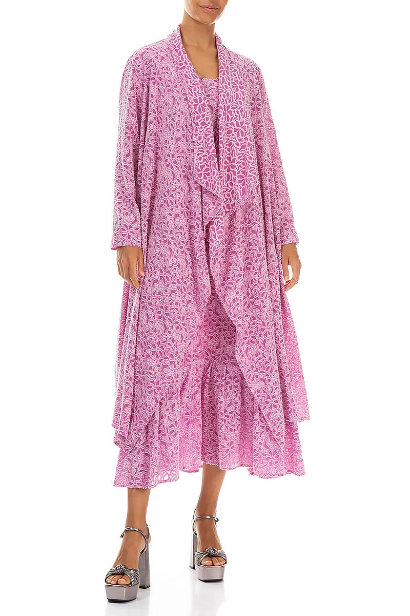 Open Floral Wild Berry Silk Jacket