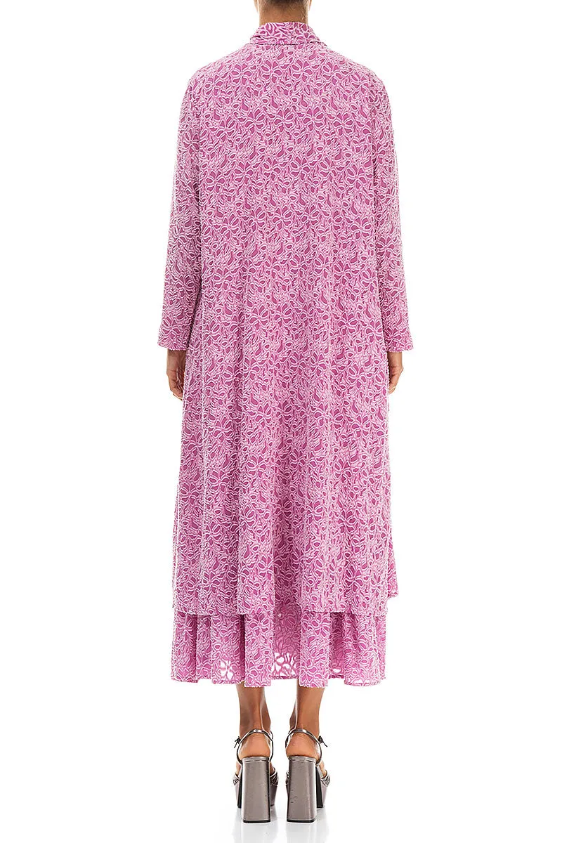Open Floral Wild Berry Silk Jacket