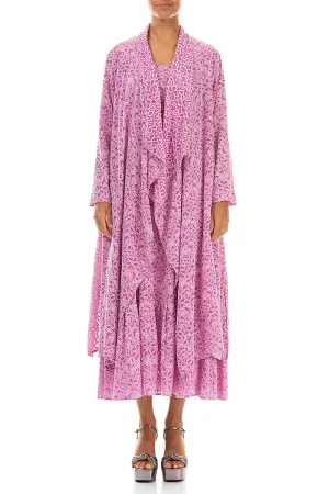 Open Floral Wild Berry Silk Jacket