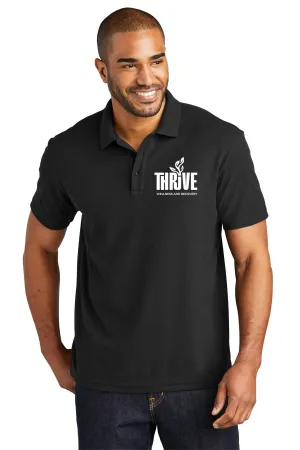Port Authority® C-FREE ® Cotton Blend Pique Polo black screen printed