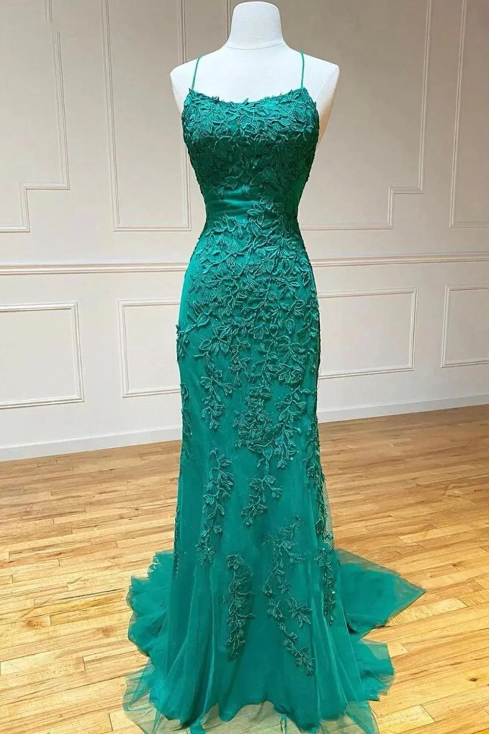 Prom Dresses  Elegant Spaghetti Straps  Mermaid Backless Pageant