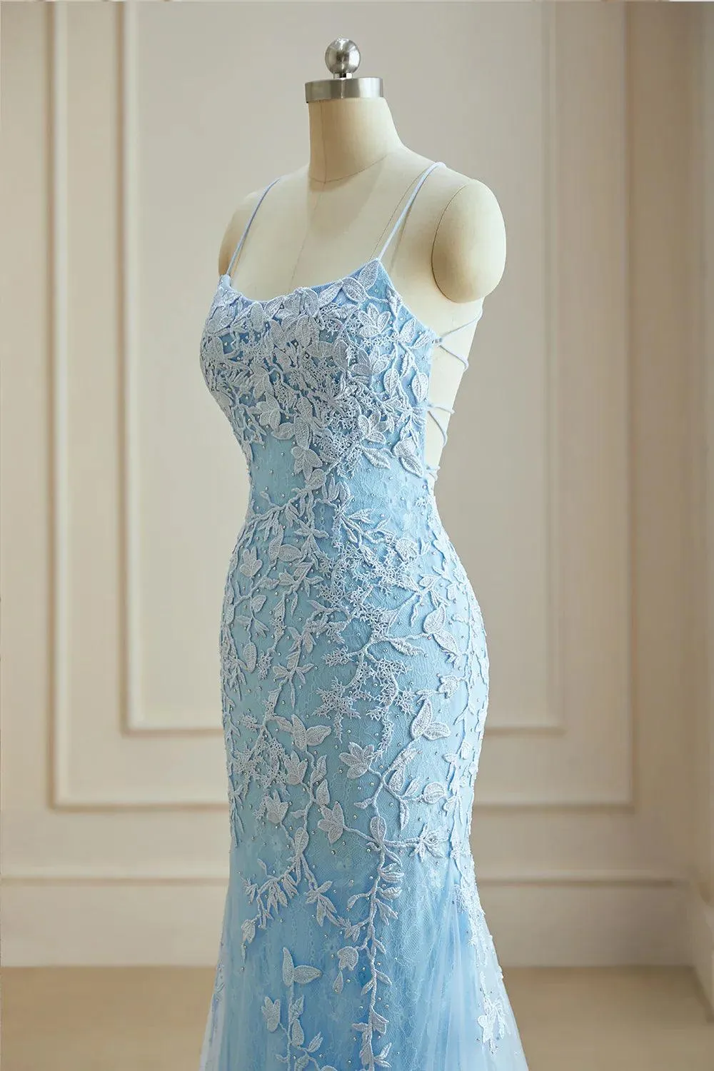 Prom Dresses  Elegant Spaghetti Straps  Mermaid Backless Pageant
