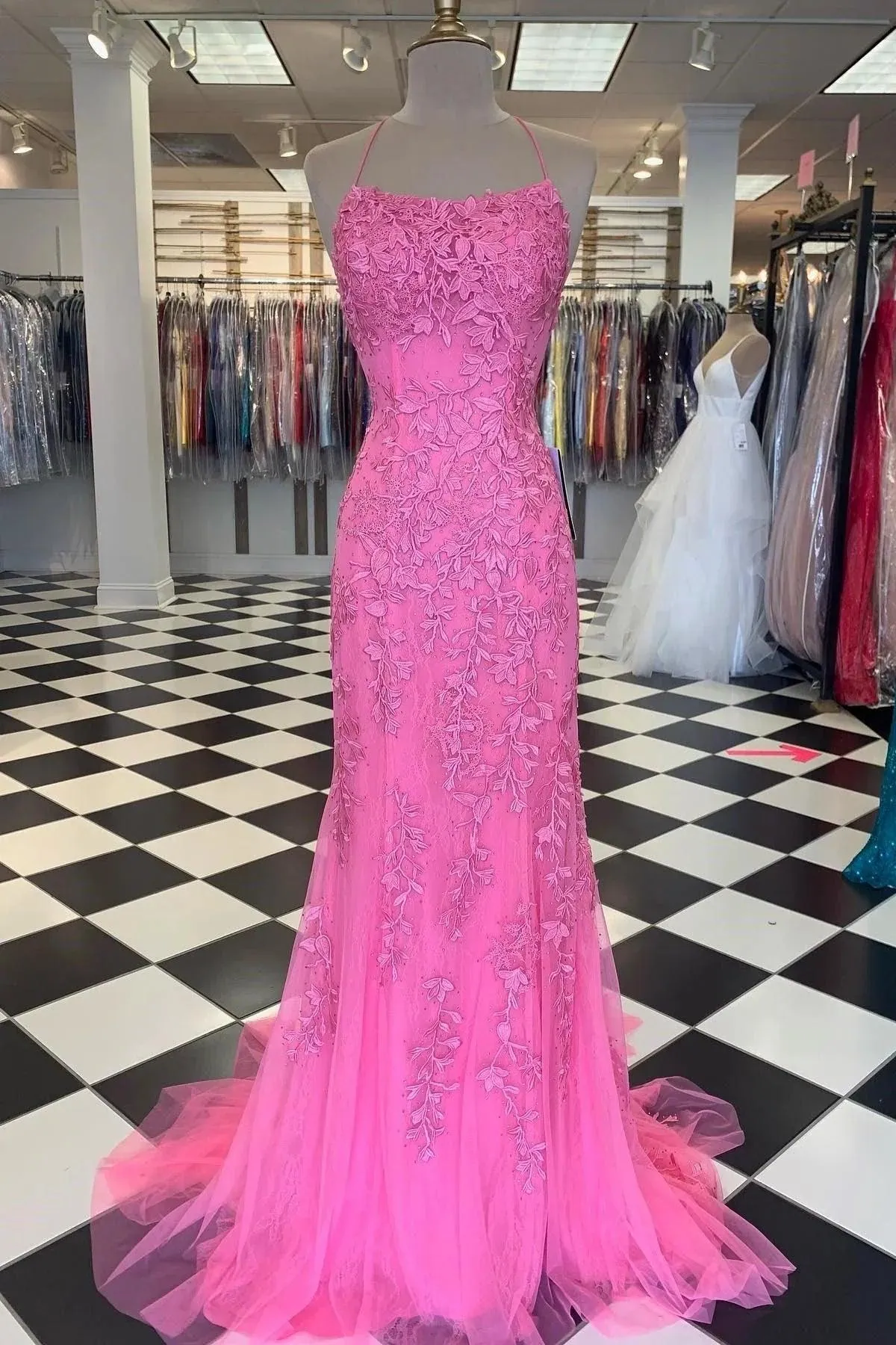 Prom Dresses  Elegant Spaghetti Straps  Mermaid Backless Pageant