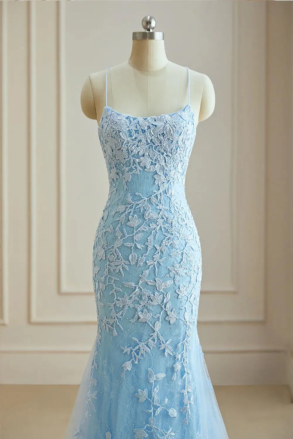 Prom Dresses  Elegant Spaghetti Straps  Mermaid Backless Pageant