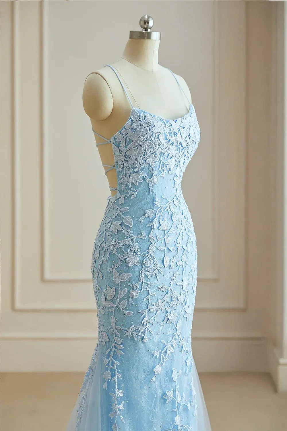 Prom Dresses  Elegant Spaghetti Straps  Mermaid Backless Pageant
