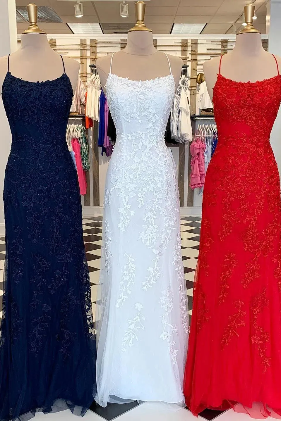 Prom Dresses  Elegant Spaghetti Straps  Mermaid Backless Pageant
