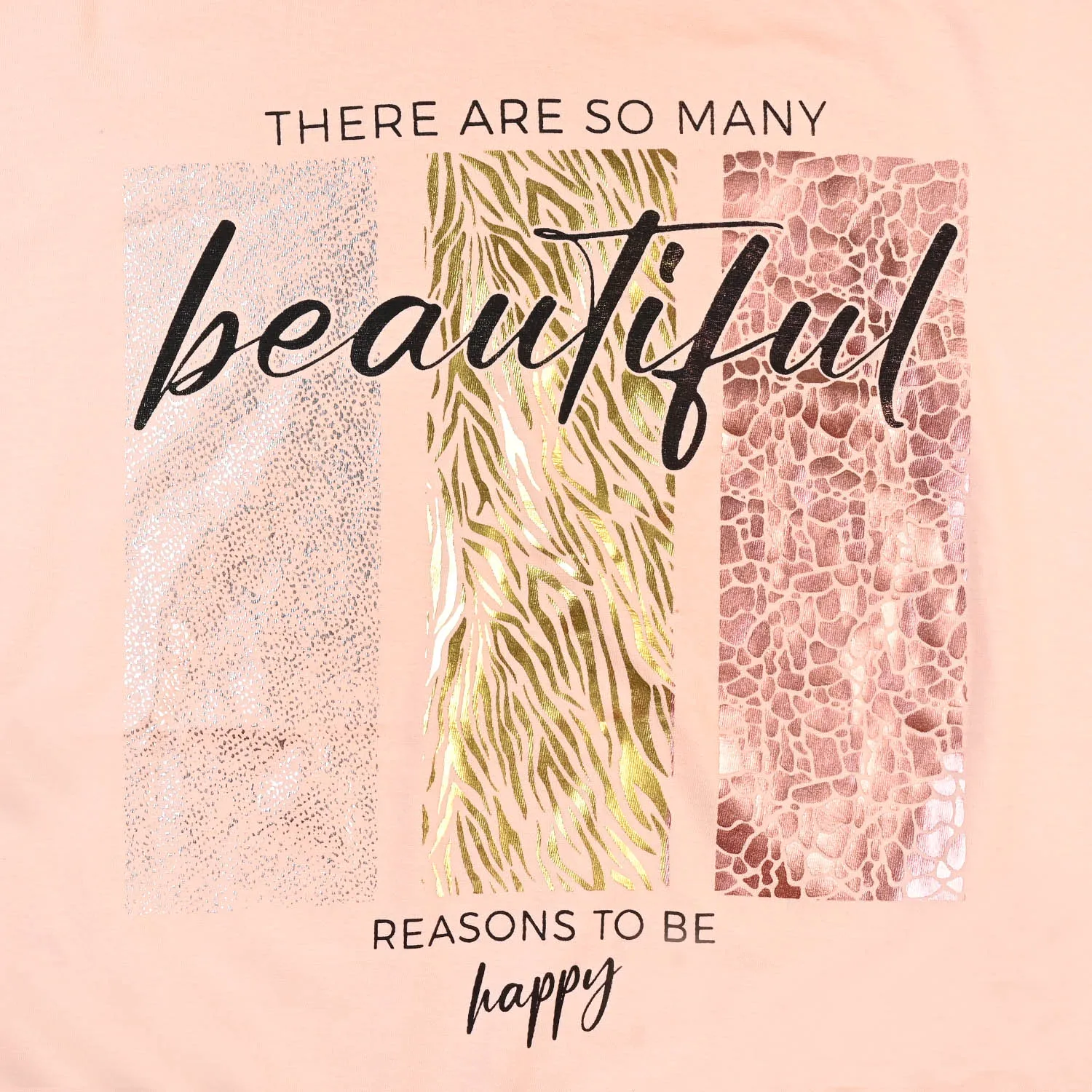 Teens Girls T-Shirt  Beautiful - Peach