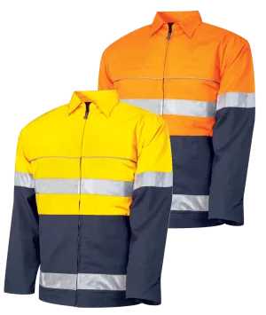 Tru Workwear Cotton Drill Canvas Jacket c/w 3M Reflective Tape DJ2192T1﻿