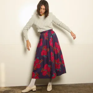 Vintage 80's Laura Ashley Wool Roses Garden Skirt
