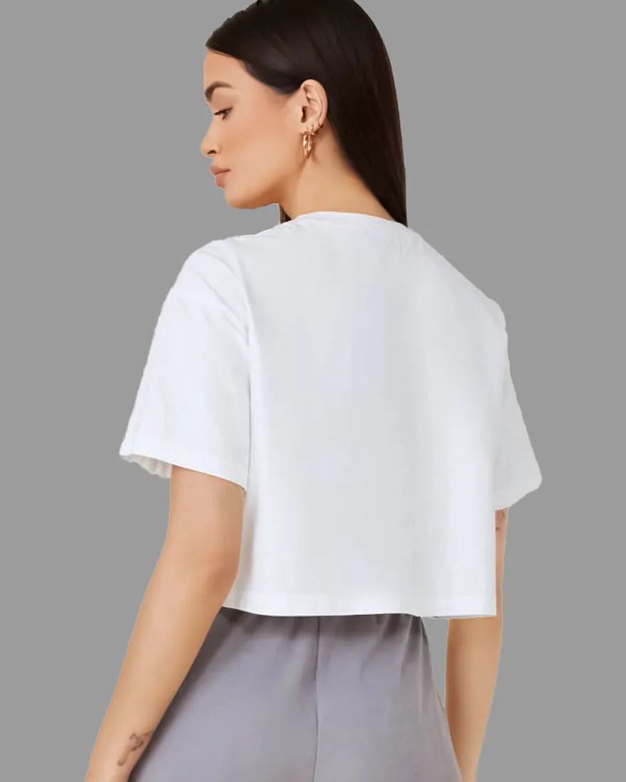 Womens Cropped TShirt Funky Kiss