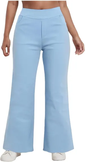 Womens Linen Wide Leg Pants Women High Waist Casual Elastic Waist Plaid Gingham Wide Leg Capri Palazzo Pants