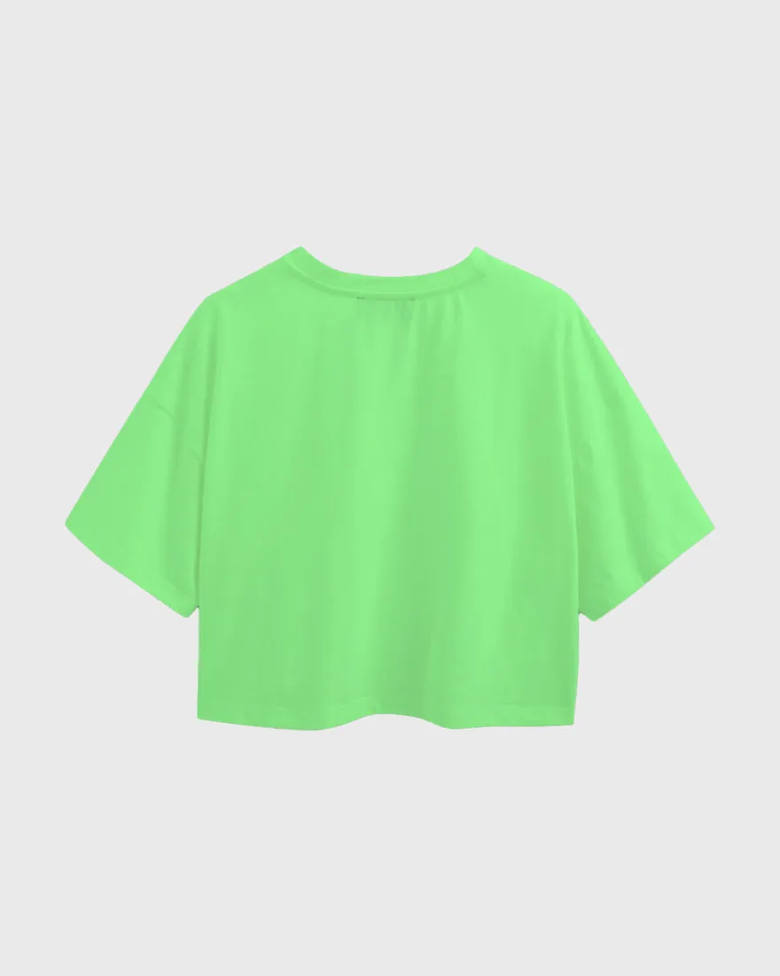 Womens Oversized Cropped TShirt Funky Game Over